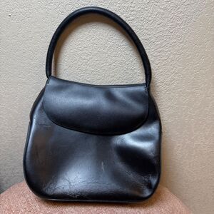Vintage Mazzini Black Leather‎ Handbag Purse